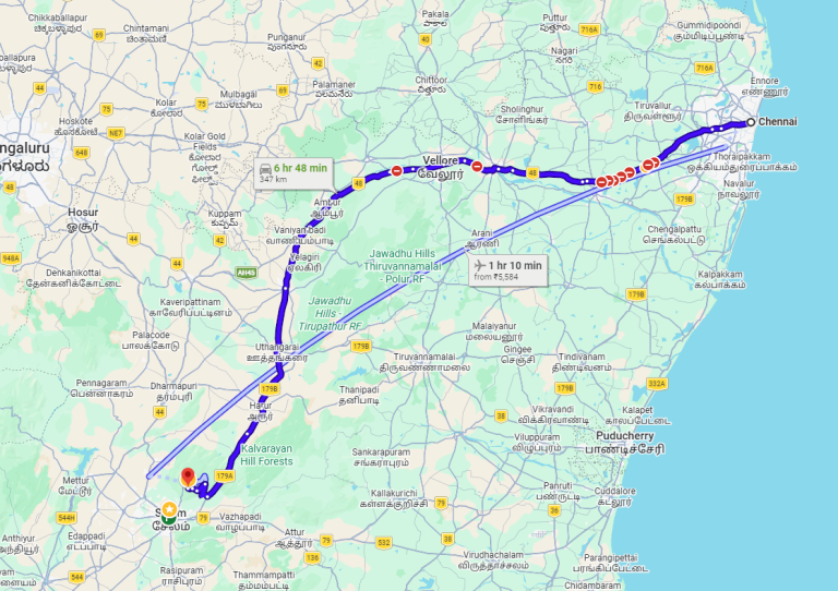 chennai to yercaud