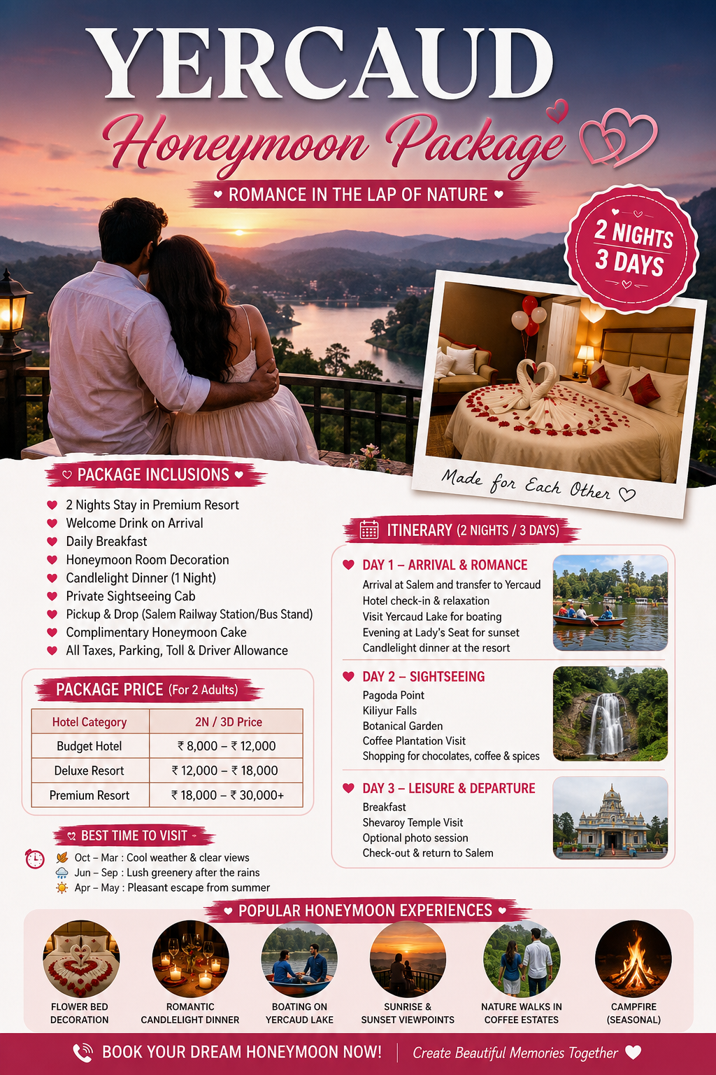 Yercaud honeymoon package